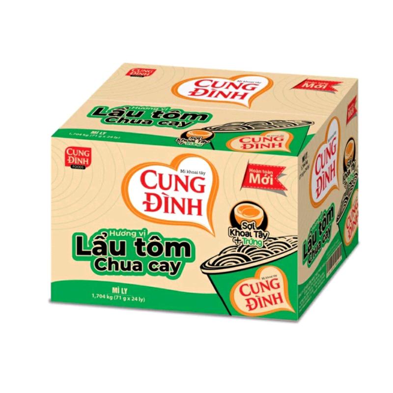 MÌ LY CUNG ĐÌNH LẨU TÔM CHUA CAY THÙNG 24 LY× 71G Miến mitom 1 mì ly