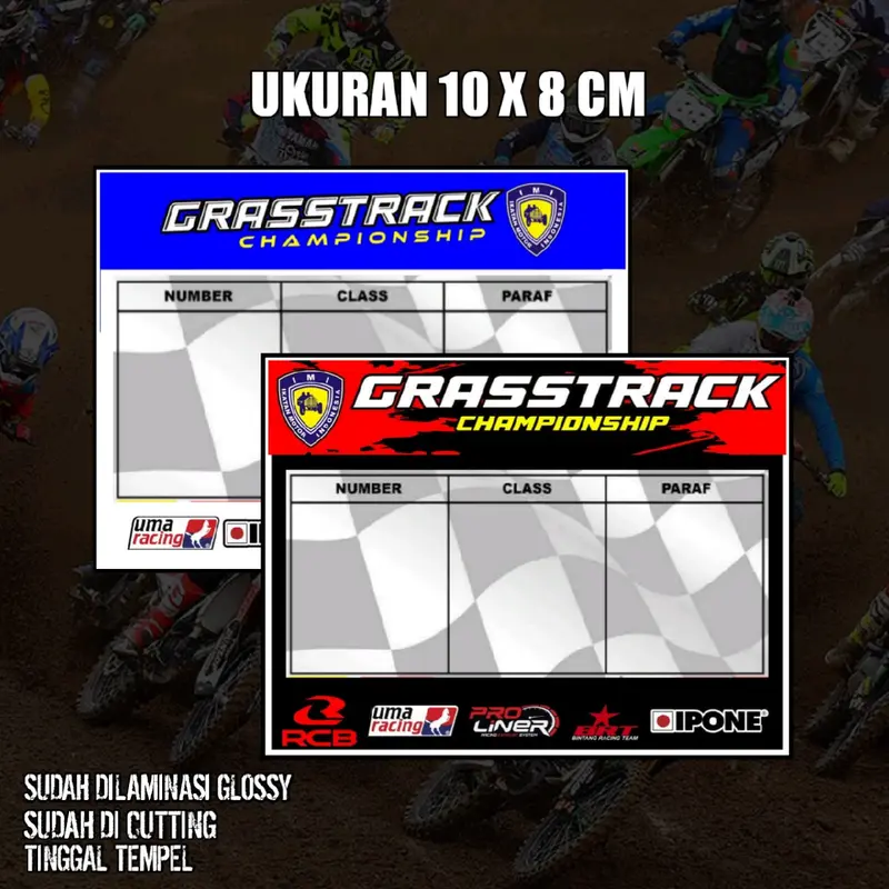 STIKER DRAGRACE STIKER NOMOR START STIKER GRASTRACK STIKER BUKTI TELAH MENGIKUTI BALAP Car 1