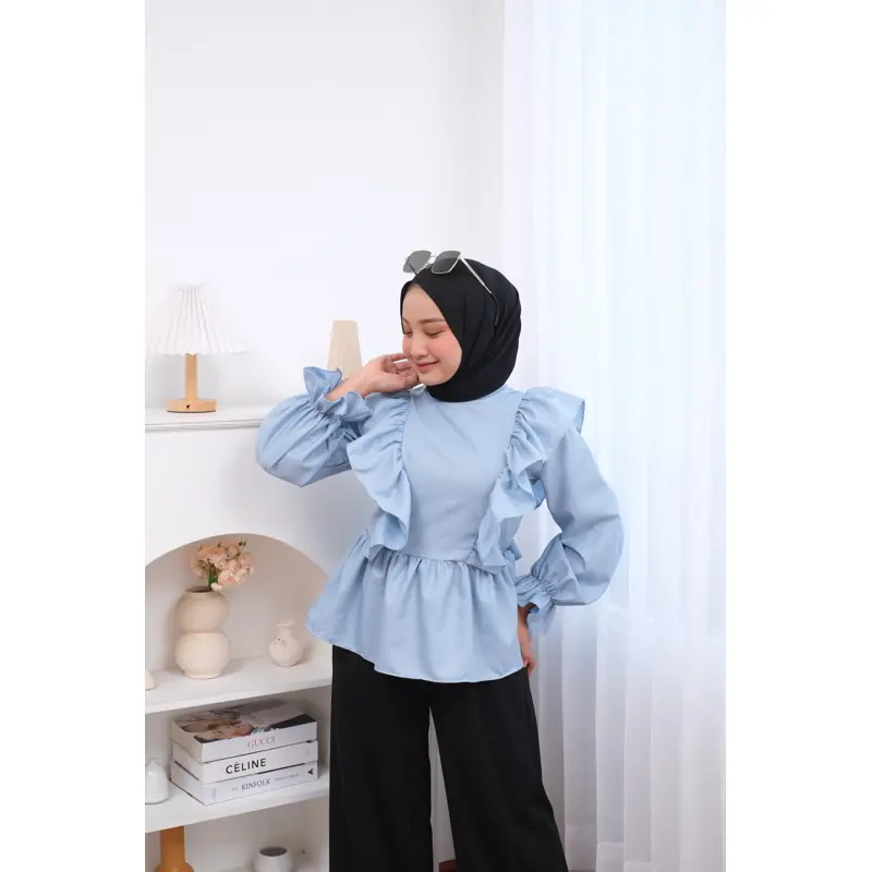 Kinara Blouse Bahan Katun (M -XL) / Atasan Wanita Lengan Panjang Blose Baju Cewek Blus Perempuan 0