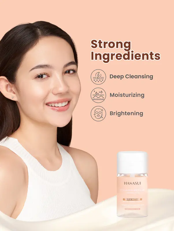 Hanasui Collagen Micellar Cleansing Water - Pembersih Wajah Make Up Remover Cleansing Water dan Melembapkan Wajah 2