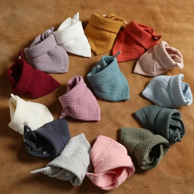 Baby Feeding Drool Bibs Saliva Towel for TRIANGLE Scarf Bandana Soft Cotton Bib Adjustable Snap Button Burp Cloth for Boys