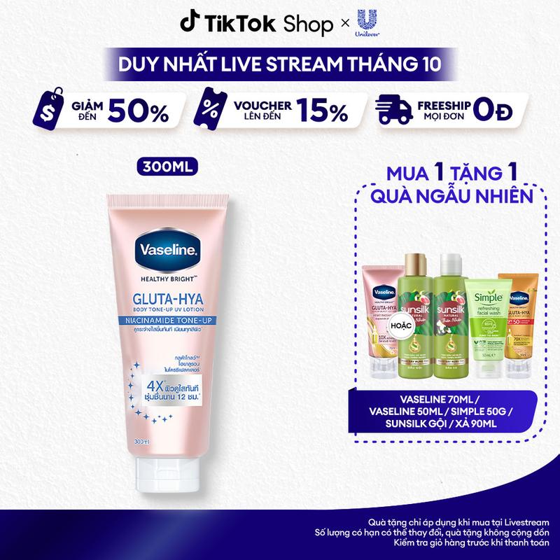 Sữa Dưỡng Da Body Vaseline Gluta-Hya Giúp Da Được Bảo Vệ Và Hỗ Trợ Nâng Tông Da Nữ 300ML Body [1]
