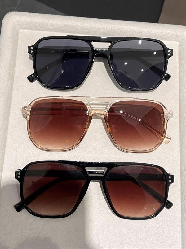 Vintage Ombre Tinted Lens Sunglasses, Aviator Sunglasses for Everyday Use, Versatile Modern Brown Sunglasses for Men and Women, Travel Accessories, Couples Gifts 8