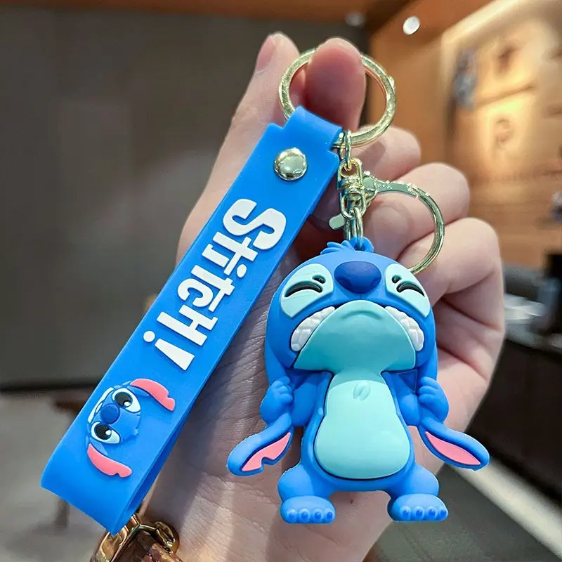 Mặt Dây Chuyền Móc Chìa Khóa Xe Hơi Búp Bê 3D Stitch Biểu Tượng Cảm Xúc Hoạt Hình, Thiết Kế Dễ Thương, Thích Hợp Làm Quà Tặng Gian Hàng Chợ Đêm, Bán Buôn Có Sẵn 2