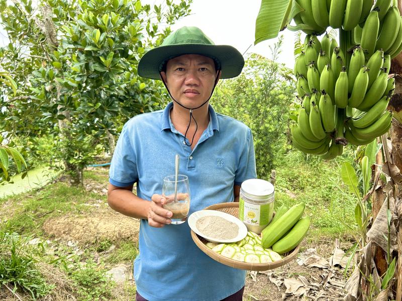 COMBO Bột Chuối và Mật Ong Chuối Già rang mộc 4
