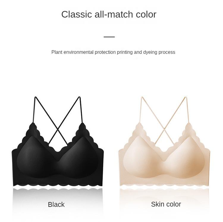 Product Introduction of Girls Korean version of sports back underwear, non-scar steel ring, bra-binding comfort chest small vest anti-sagging 14