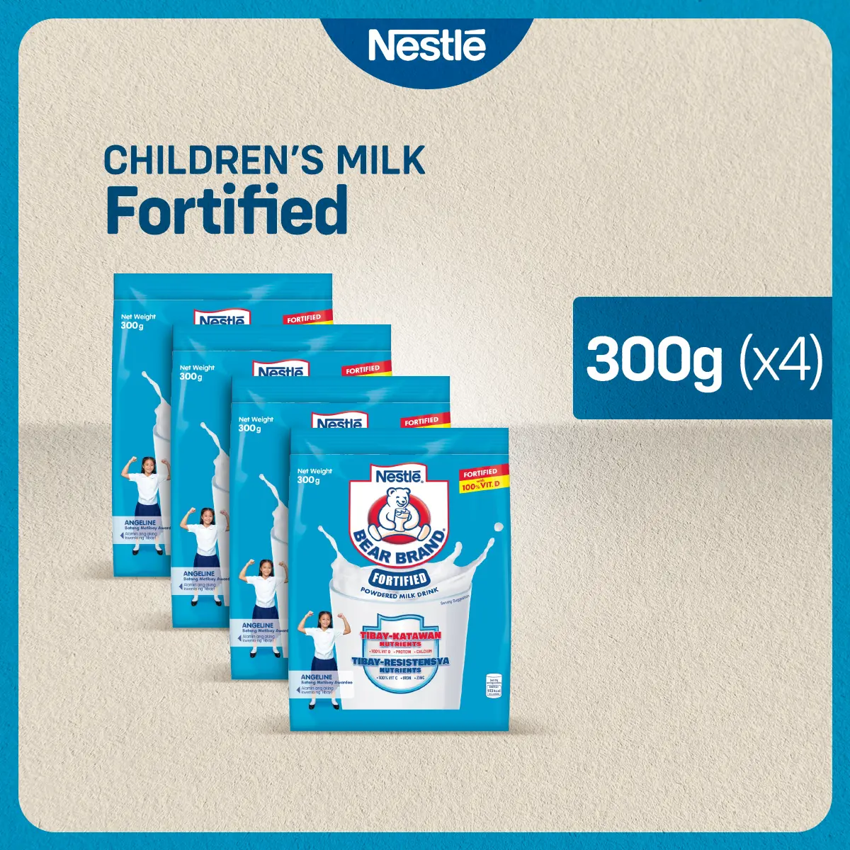BEAR BRAND Fortified Powdered Milk Drink 300g - Pack of 4
