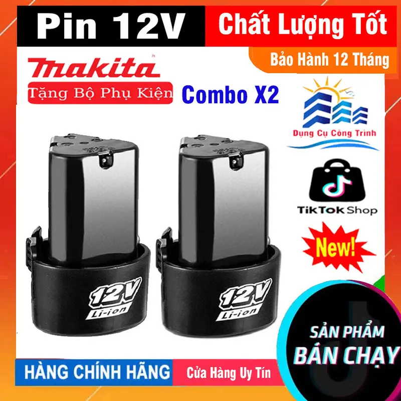 Pin 12V Makita Dành Cho Các Dòng Máy - Pin 12V dành cho đa số các dòng máy khoan pin 12v Dùng Chân Pin Phổ Thông 0