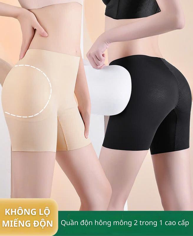 Quần độn hông mông 2 trong 1 cao cấp nâng đẩy tạo form vòng 3 căng tròn sexy chống cuộn gập không lộ miếng độn Nữ 1212