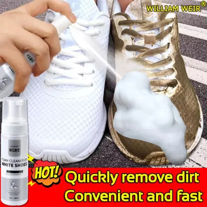 Pembersih Sepatu No-wash Strong Decontamination Shoe Cleaner for White Shoes 200ML White Shoes Cleaner Yellow Stain Remover for Shoes Rubber Shoes Cleaner White Shoe Whitening Cleaner