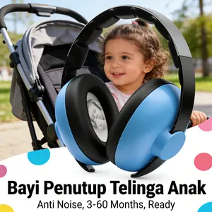 Topi Penahan Geram Anak 25 dB, Earmuff Busa Memori Lezat, Material ABS Ramah Lingkungan, Berat Ringan 100 gr, UKuran S, Mudah Dipindahkan, Ideal untuk Tidur Nyenyak, Belajar Fokus, Perlindungan Pendengaran Aman - Pilihan Warna Hitam, Biru, Kuning, Pink