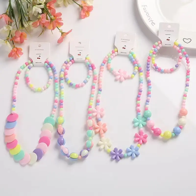 Set vòng tay + vòng cổ điệu đà nhiều sắc màu cho bé gái 0