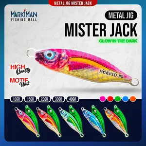 Micro Jig Mister Jack Markiman GID 10/15/20/30/40/60gr Umpan Pancing 3D eyes Jig Casting Jigging Glow In The Dark Anti Boncos Predator Kerapu Kakap Tenggiri