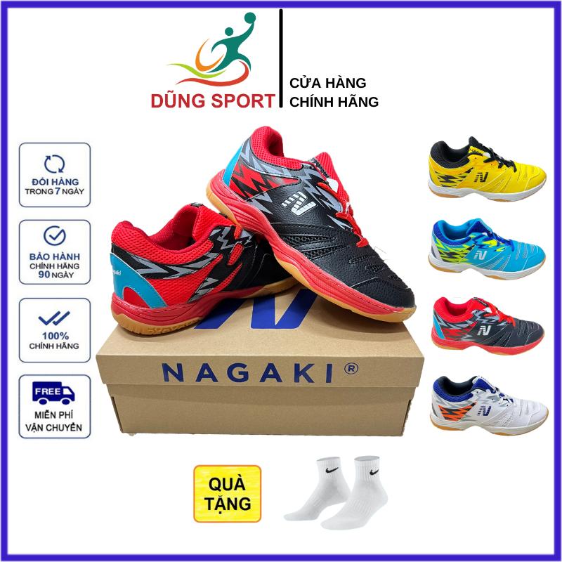 Giày cầu lông, Giày bóng chuyền Nagaki Karyu nam nữ chính hãng màu đỏ tặng tất dệt kim - Đế khâu độ bền cao chơi sân bê tông