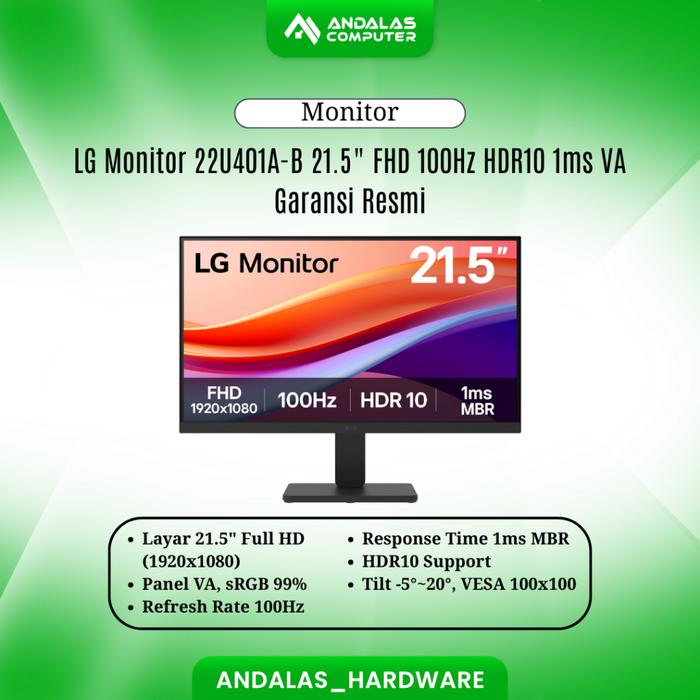 Jual LG Monitor 22U401A-B FHD100Hz With sRGB 99% HDR 10 Garansi Resmi ...