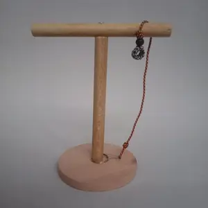 Tangkringan Stand Kayu Plus Tali Kaki Untuk Lovebird Parrot Parkit Dll