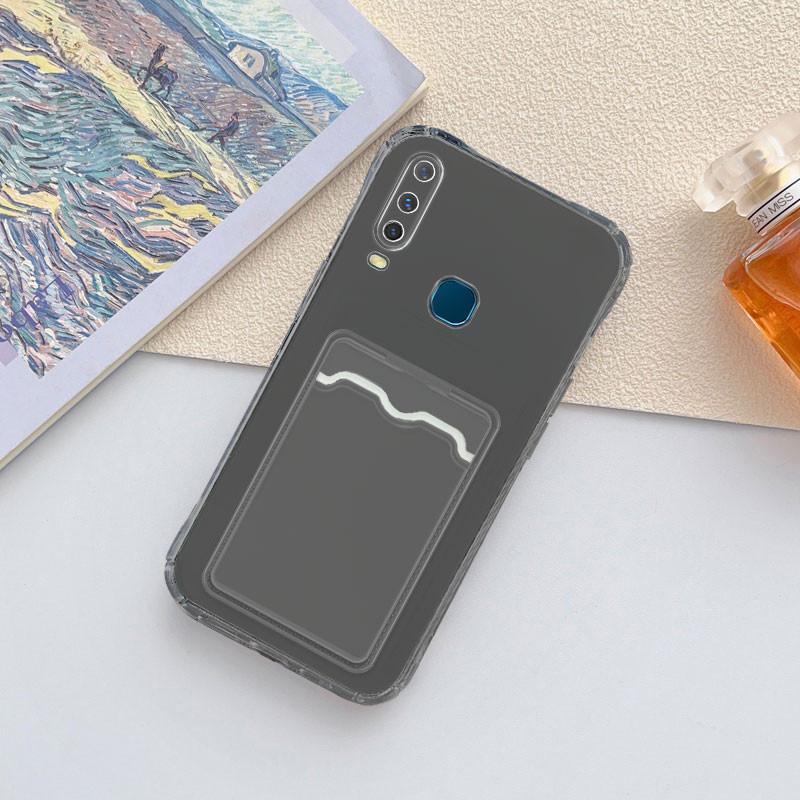 FOR ALL TYPE HP New! Transparent Card Slot Holder - Softcase Fullcover For Vivo Y17 Y12A Y12S Y20 Y20i Y20S Y21 2021 Y11 2019 Y12 Y12i Y15  Y21S Y33S T1X Y21T Y21A Y15S Y15A Y01 Y15C Y91C Y1S Y91 Y93 Y95 Y91i Y02 Y02T Y22 Y22s Y35 Y16 Y02s Y17S Y100 2