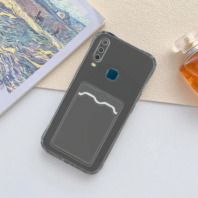 FOR ALL TYPE HP New! Transparent Card Slot Holder - Softcase Fullcover For Vivo Y17 Y12A Y12S Y20 Y20i Y20S Y21 2021 Y11 2019 Y12 Y12i Y15  Y21S Y33S T1X Y21T Y21A Y15S Y15A Y01 Y15C Y91C Y1S Y91 Y93 Y95 Y91i Y02 Y02T Y22 Y22s Y35 Y16 Y02s Y17S Y100 2