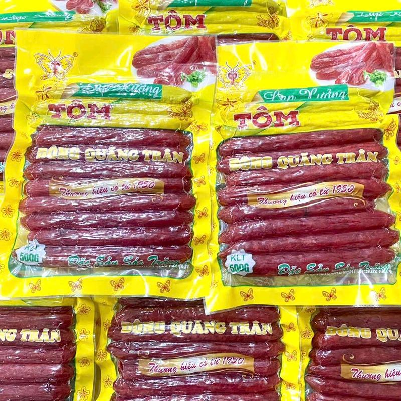 Lạp Xưởng TÔM 1Kg { 2Túi ĐÔNG QUÃNG TRÂN } Đặc Sản Sóc Trăng 1