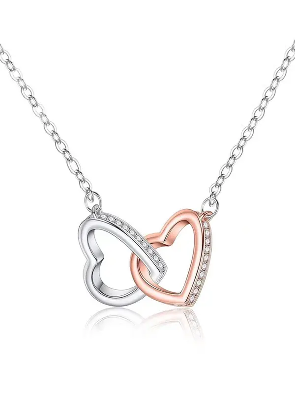 Heart Shaped Pendant Necklace, Mother & Daughter Themed Necklace, Fashion Jewelry Accessories for Women & Girls, Gift for Mom & Daughter 4