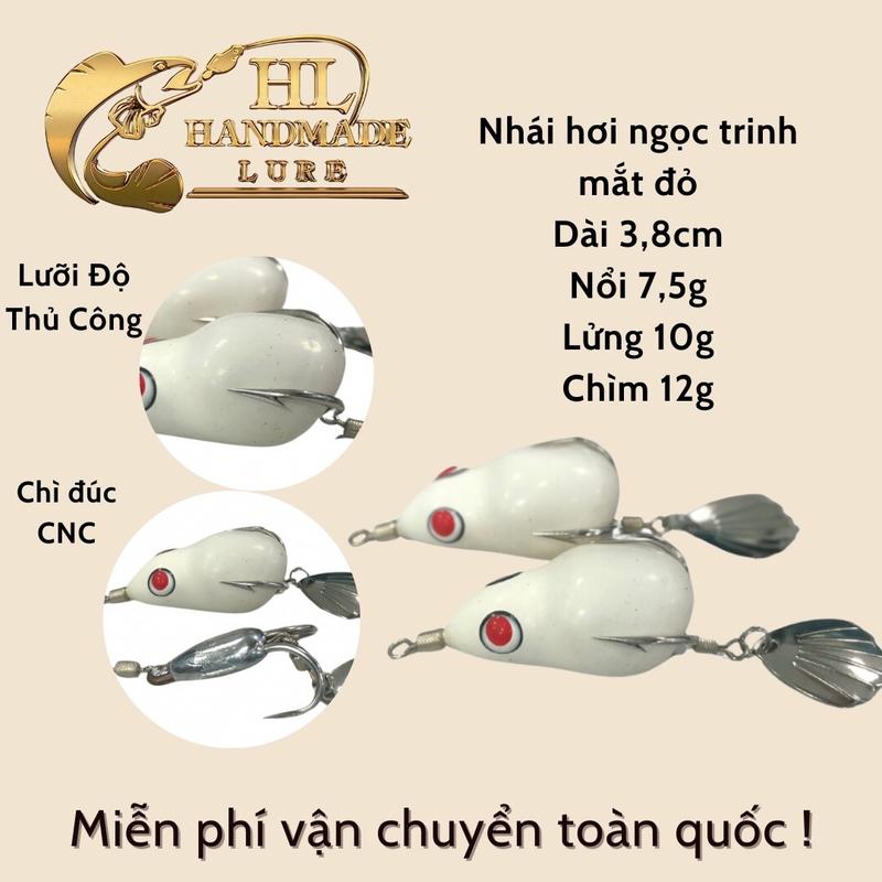 Ếch cao su Ngọc Trinh mắt đỏ 3,8cm Hùng anh Fishing Bắt Cá Đi Câu Lure
