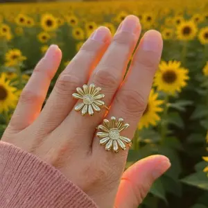 Cincin  Emas Kadar 16K dan 8K New Model SunFlower Macan Gold