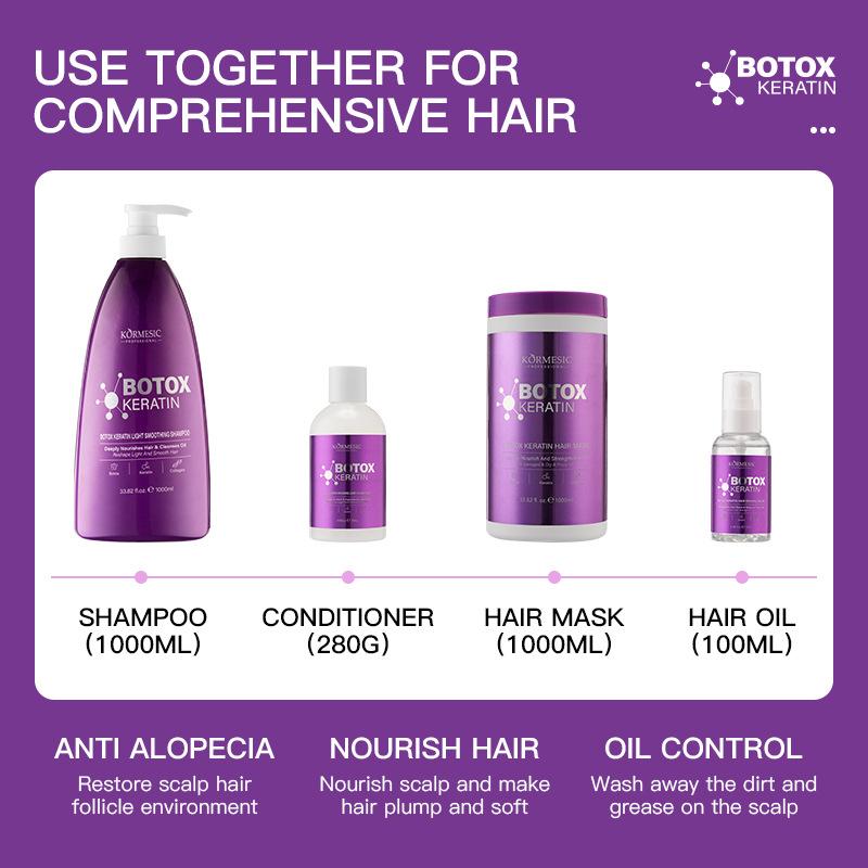 Product Introduction of KORMESIC Keratin Large Capacity Shampoo for Moisturizing and Preventing Split Hair Mask Conditioner Haircare 7