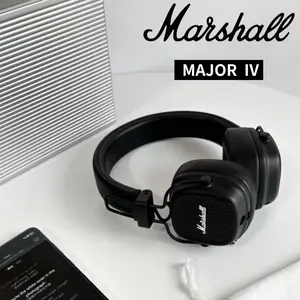 Marshall Major IV Bluetooth Headphone Deep Bass Hitam Original dengan 80 Jam Waktu Putar dan Pengisian Cepat 15 Menit