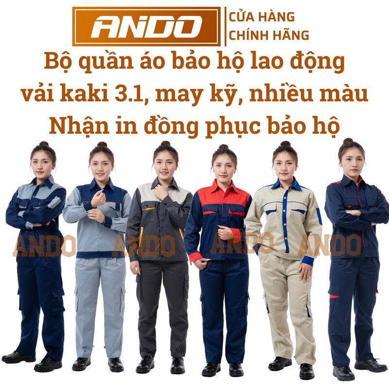 BỘ QUẦN ÁO bảo hộ lao động Ando, vải kaki 3.1 may kỹ, nhiều màu tùy chọn, tiện lợi cho công việc, quần áo kỹ sư, công nhân, người lao động Nam Menswear