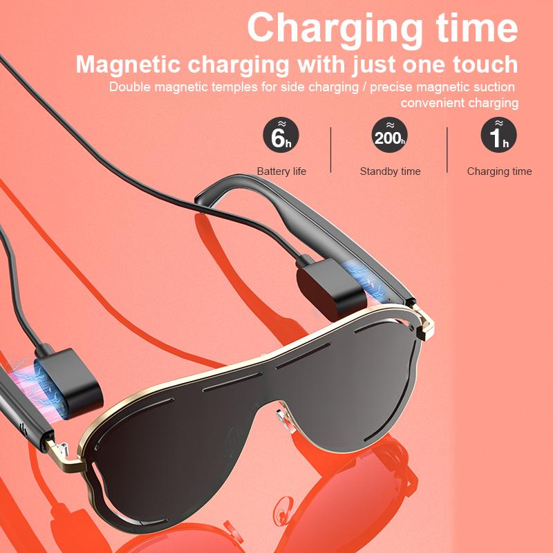 AI Translation Smart Bluetooth Glasses Call Music Headset Glasses Metal Frame Gradient Color Sport Sunglasses For Men Women