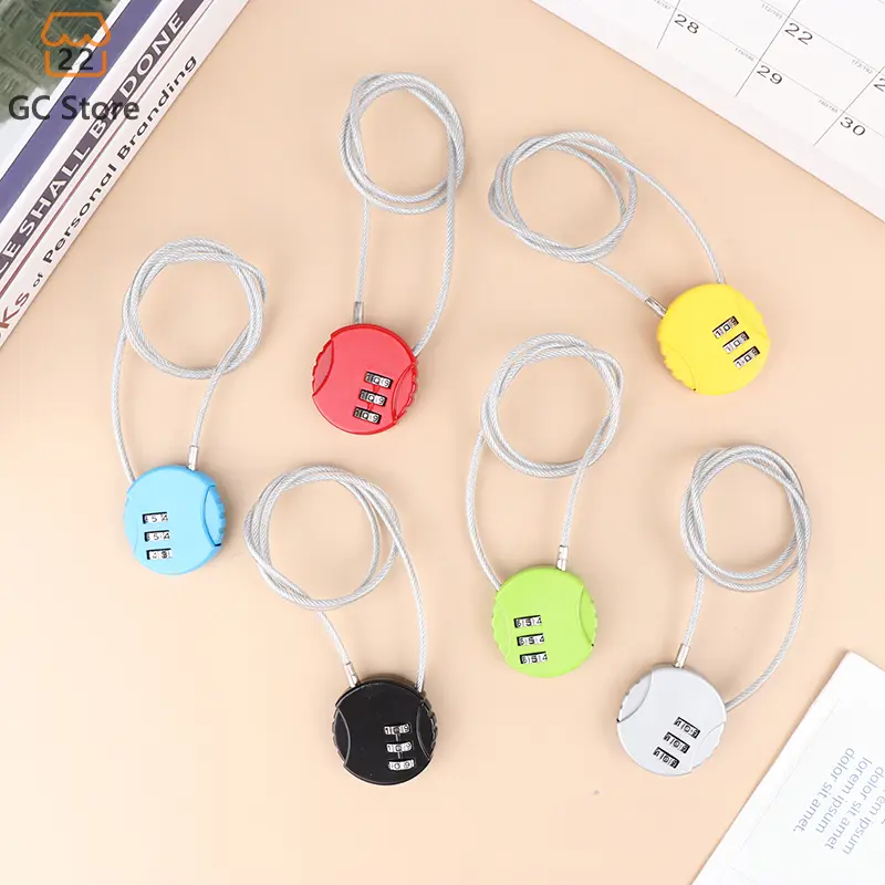 13/20/50cm Wire Rope Digit Padlock Password Code Security Lock Smart ...