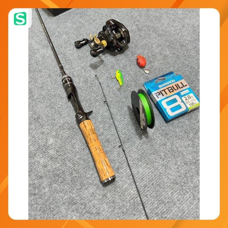 Combo Cần câu UL & Máy Ngang FR200 Tặng kèm & nhái hơi Cá sắt & dây Pe x8 Fishing
