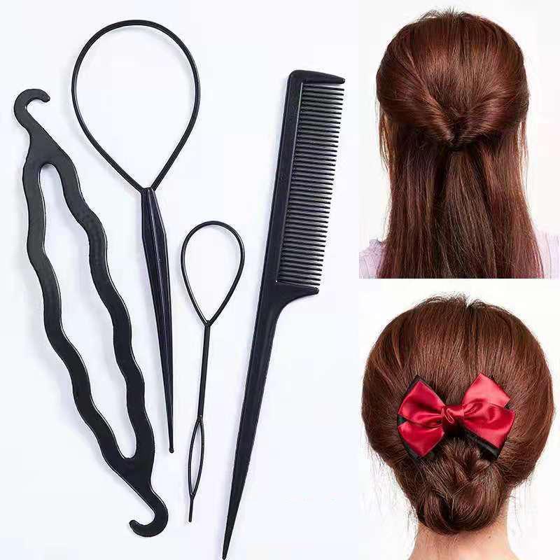 4pcs Hair Braiding Tool Set, Plastic Hair Twisters, Creative Heatless Hair Styling Tools 3