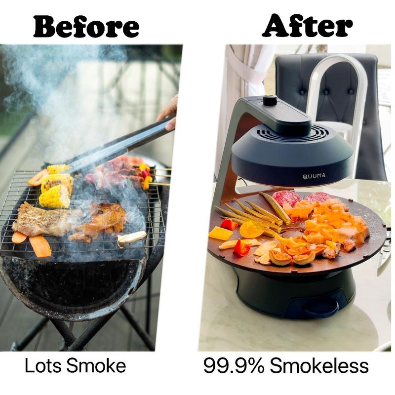 Smokeless Barbecue Grill Smoke Free Auto-Rotate Grill Pan Touch Control 360° BBQ System Electric Barbecue Machine home 2