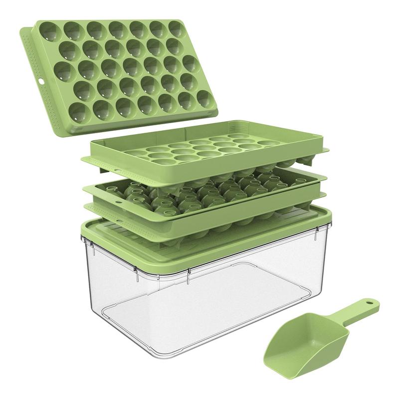 33-ball Ice Mold, 1 Set Including Ice Cube Tray & Scoop & Plastic Storage Box Containers, Ice Ball Making Tool for Home Kitchen Accessories, Kitchen Food Gadgets, Household Items 7