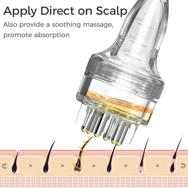 Scalp Essential Oil Roller Ball, Scalp Massage Medicine Roller Ball with Dropper & Roller Cleaning Brush, Skin Care Tool for Home & Travel 5