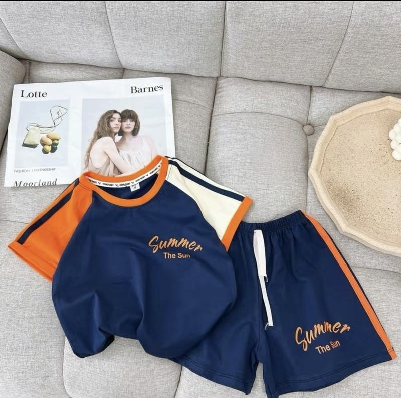 Product Introduction of BỘ đồ thể thao bé trai-bé gái ( SUMMER )chất liệu COTTON thoáng mát mẫu đùi cộc tay MÙA HÈ size 9-52 kg (DA101) 2
