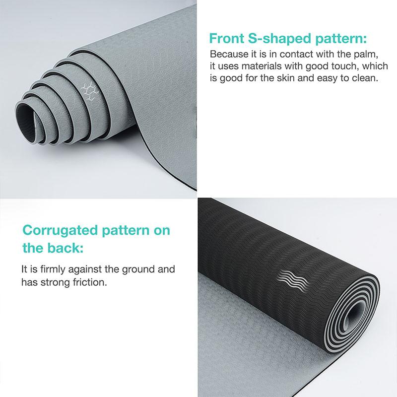 Product Introduction of Yoga Mat,Double-Sided Non Slip Eco Friendly Fitness Exercise Mat with Strap TPE YogaMats for Women Men,for Yoga,Pilates,Exercise 3