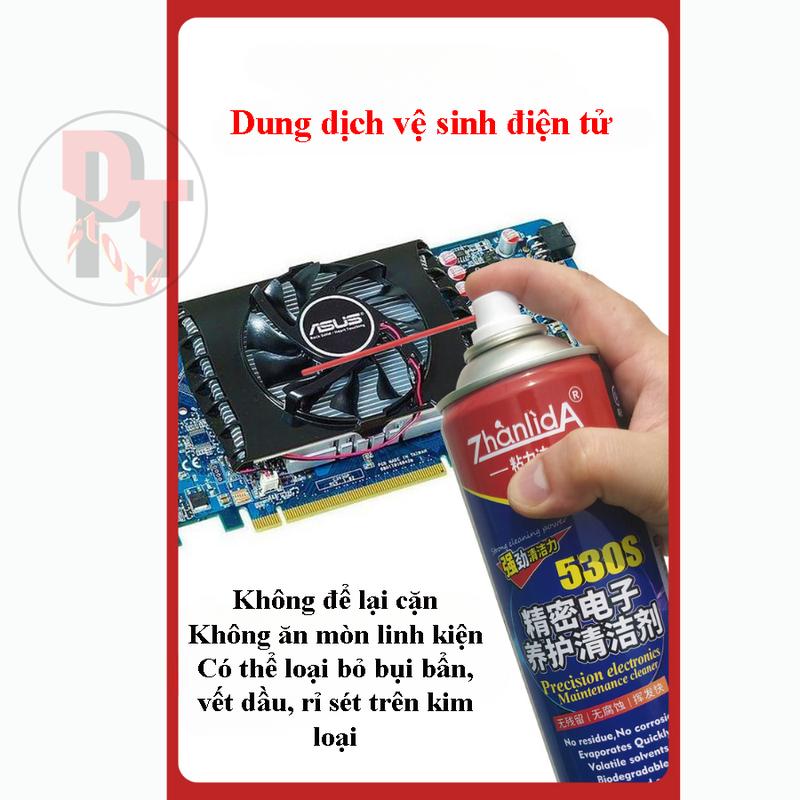 Chai xịt vệ sinh bo mạch điện tử 530s Nước rửa linh kiện điện tử Màn hình điện thoại (chính hãng) Thể tích 550ml Làm Sạch 1