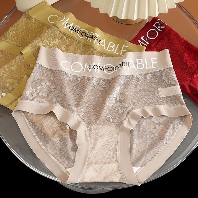 (Mua 5 tặng 1, Mua 10 tặng 2) Combo 5 (có lẻ 3 )Quần lót ren liền mạch cho nữ Quần lót trong suốt gợi cảm Quần lót kháng khuẩn cỡ lớn Bigsize