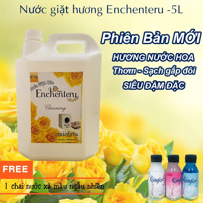 Nước giặt xả vải Otic hương nước hoa Enchenter.u  VÀNG 5L tặng 1 chai xả 50ml