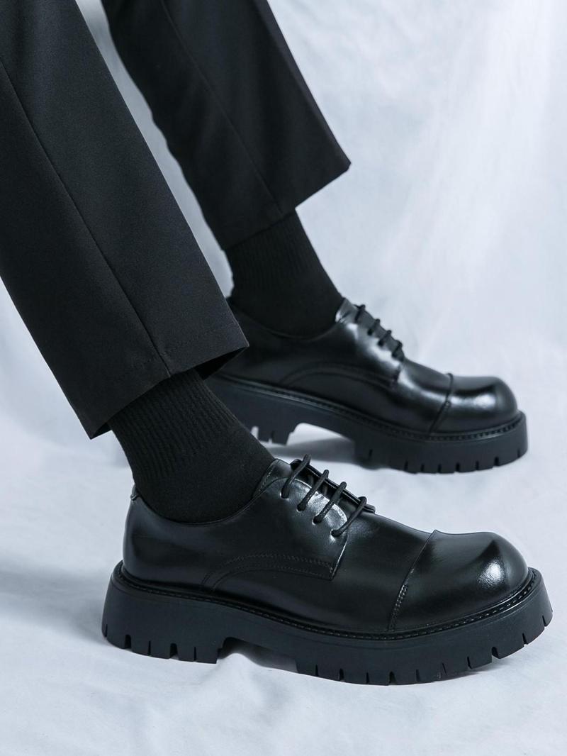 Product Introduction of Men's Business Formal Lace Up Dress Shoes, Fashionable Solid Color Derby Shoes for Work Office, Male All-match Shoes for Daily Wear, Boy 7