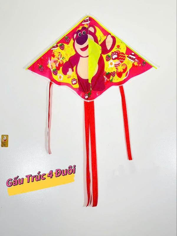Diều gấu dâu khung nam tre in 3D cấu trúc 4 đuôi siêu cute Hót - TikTok ...