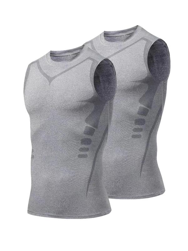 Men's Compression Round Neck Shapewear Tank Top, Quick Drying Breathable Sleeveless Tummy Control Shaper Top, Men Shapewear for All Seasons, Activewear for Runner, Compression Garment 5