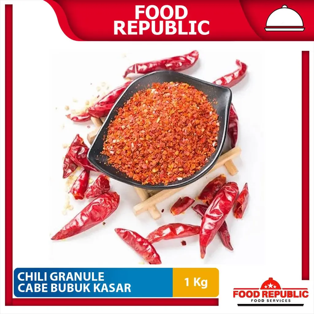 Chili Granule 1 Kg Cabe Bubuk Kasar Cabai Granules Chilli Pedas Chili Granule