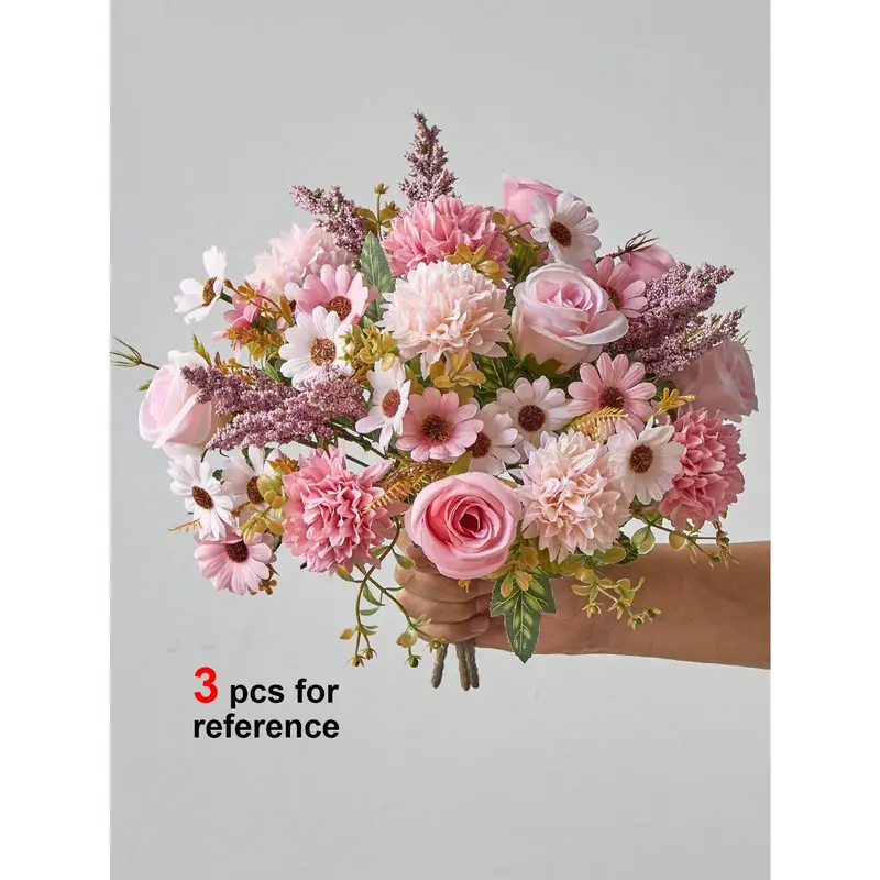 1pc/3pcs Artificial Flowers Fake Roses Flower Bouquet Silk Daisy Dandelion Flowers Bulk For Wedding Home Party Decoration Table Centerpieces, Valentine Day, Gift Gifts Birthday Graduation 3