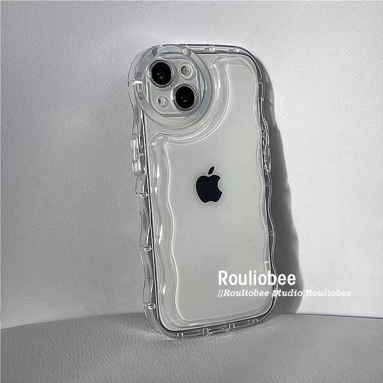 Product Introduction of Simple iPhone11/12 bright surface 13promax female 7/8p big wave iphone14 mobile phone case xs xr tide 2