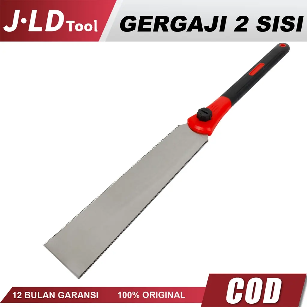 JLD Gergaji 2 Sisi 10/18 TPI Potong Kayu Super Tajam Cross Cut Rip Cut Double Edge Handsaw