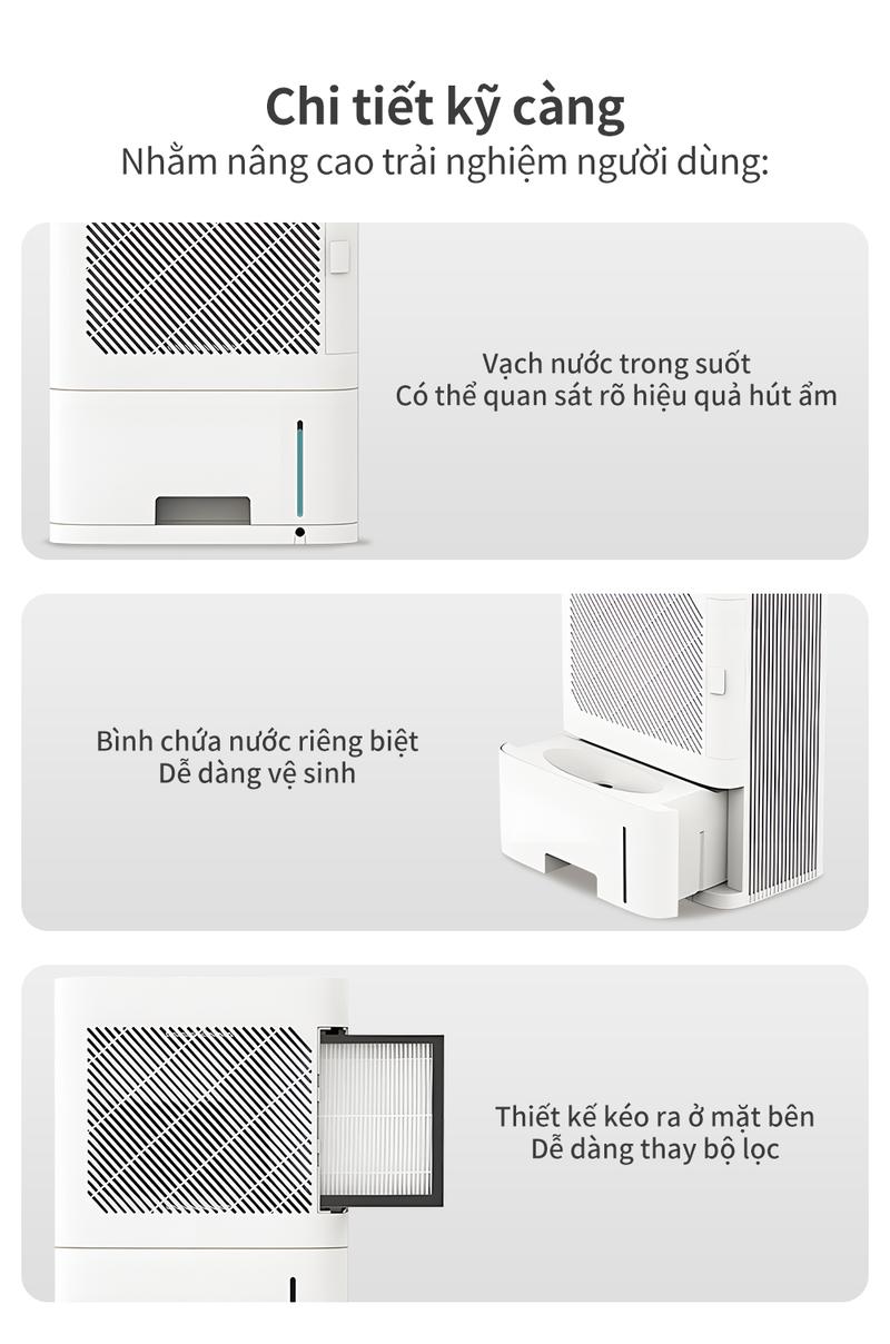 Product Introduction of SimplusVN Máy Hút Ẩm và Lọc Không Khí PM2.5 CUSH005, Công Suất Hút 650ml/ngày,  Bình Chứa Nước 1.5L, Vừa Hút Ẩm Trời Nồm, Vừa Lọc Không Khí, Bụi Mịn, Bảo hành 1 năm chỉ đổi không sửa 20