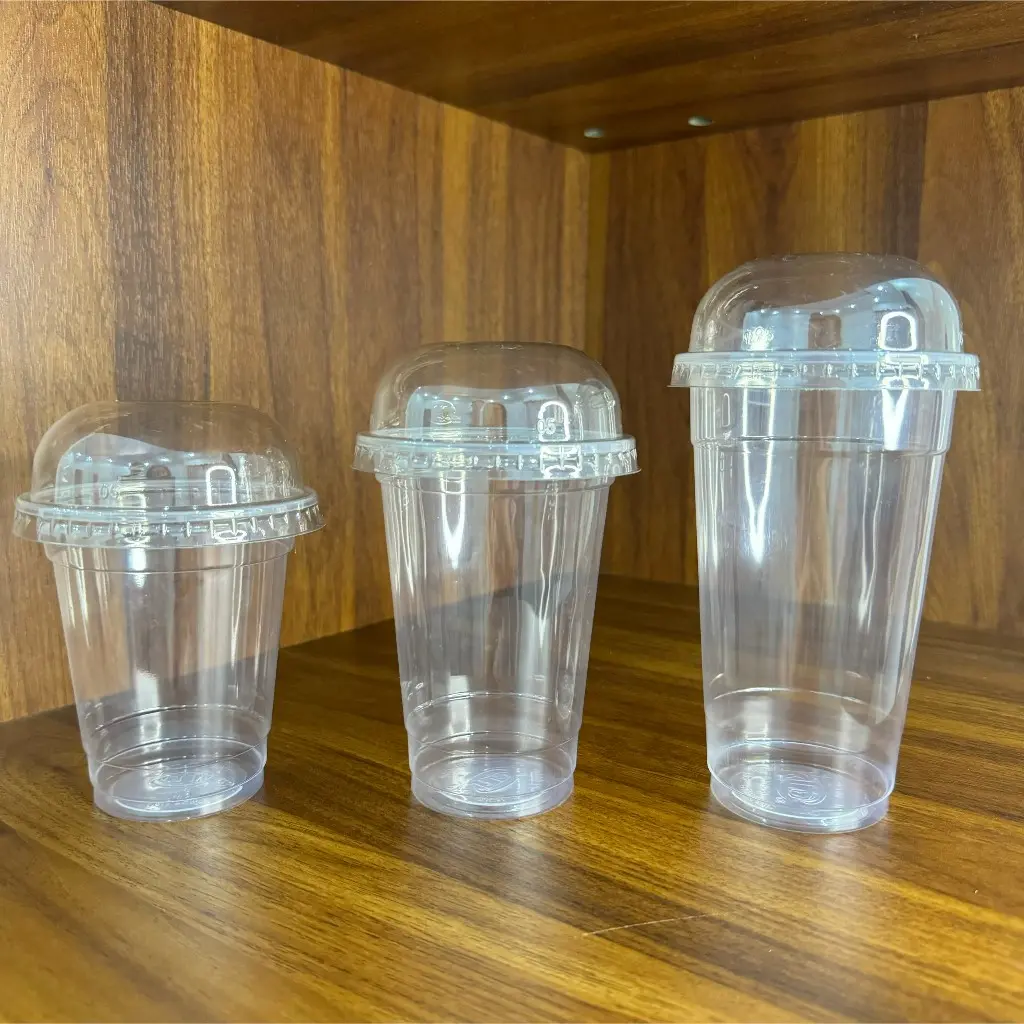 Sỉ 50 cốc nhựa PP 360ml 500ml 700ml kèm nắp giá tại xưởng